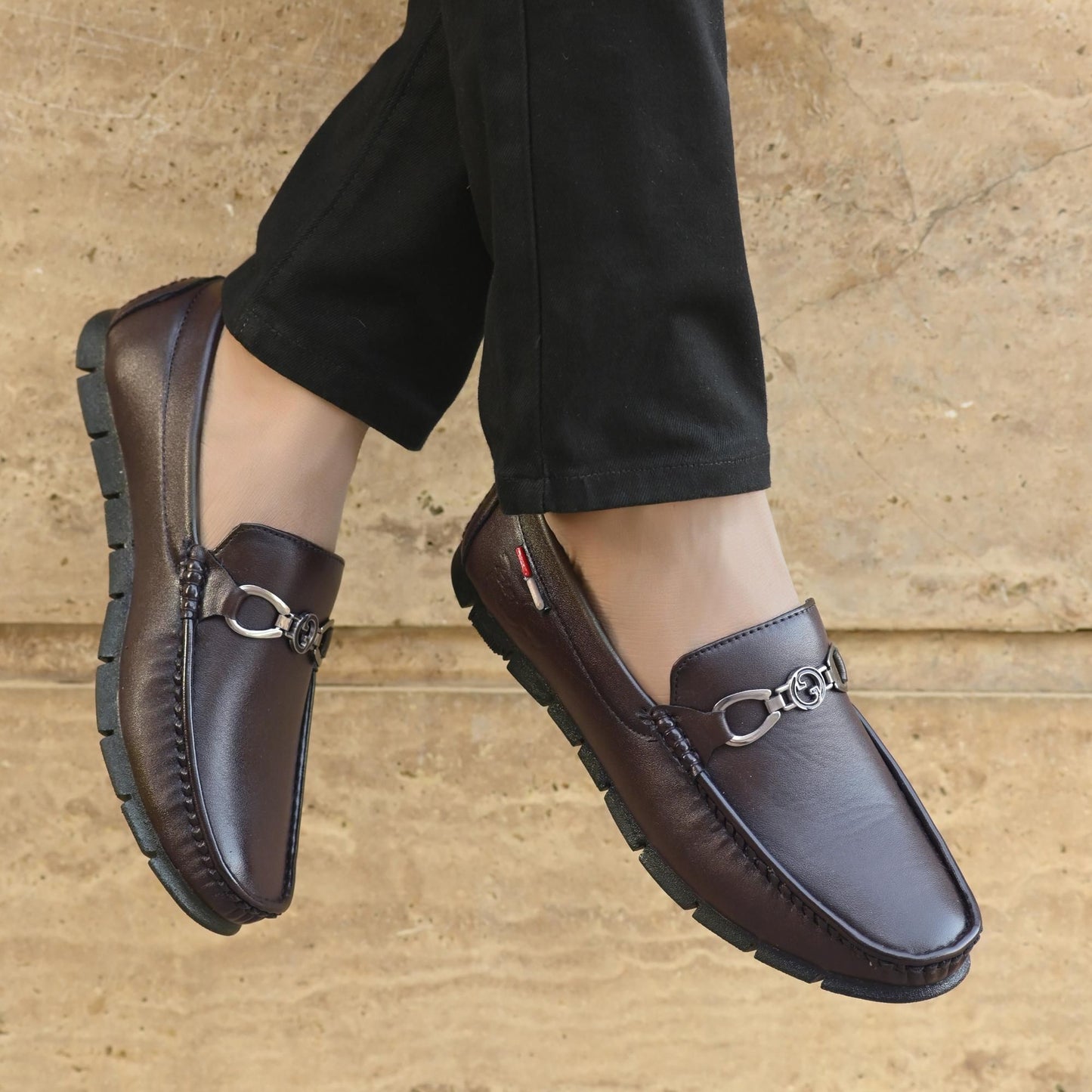 Men Casual Brown Synthetic Loafers